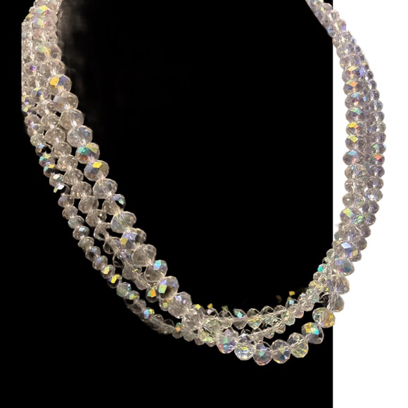 Donna Dressler 1980’s Graduated AB Crystal Bead Necklace 22” - Picture 11 of 13